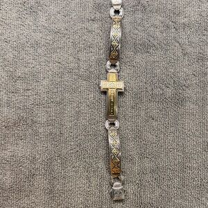 Konstantino Two-Tone Gold and Silver Cross Link Bracelet